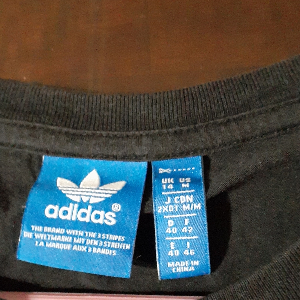 Shirt, t-shirt, Adidas, black, medium, like new - Picture 2 of 3